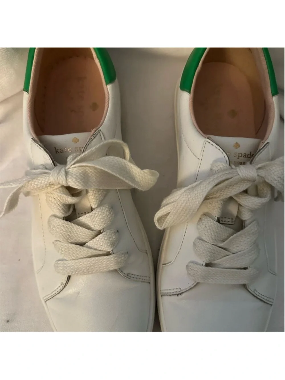 Kate Spade Alanna Women's White Leather Sneakers Size 8.5 Casual